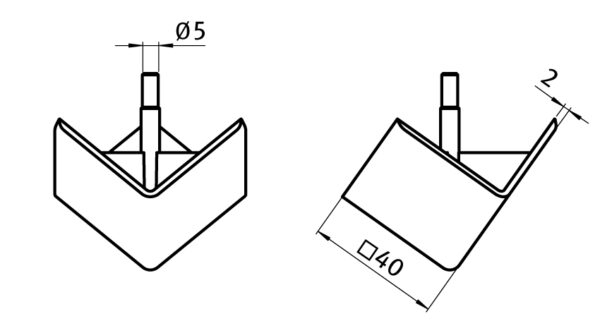 Abdeckkappe Eckwinkel 40 – Bild 3