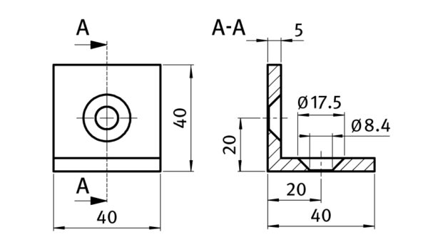 Winkel 40x40mm – Bild 3